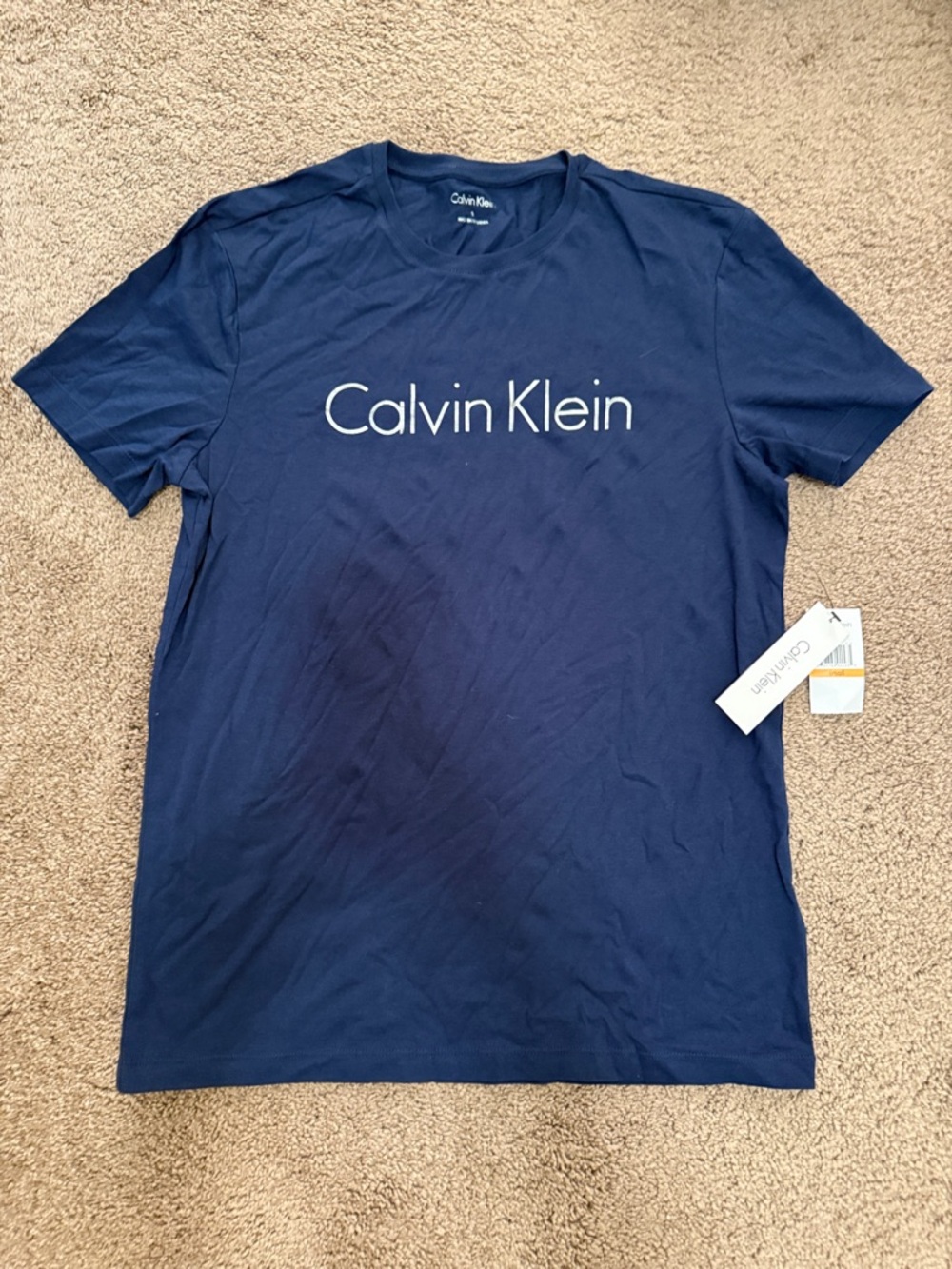 Calvin Klein Navy Short-Sleeve Logo Tee
